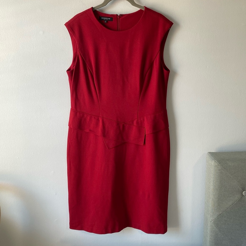 Lafayette 148 NY Sleeveless Red Sheath Dress size M
